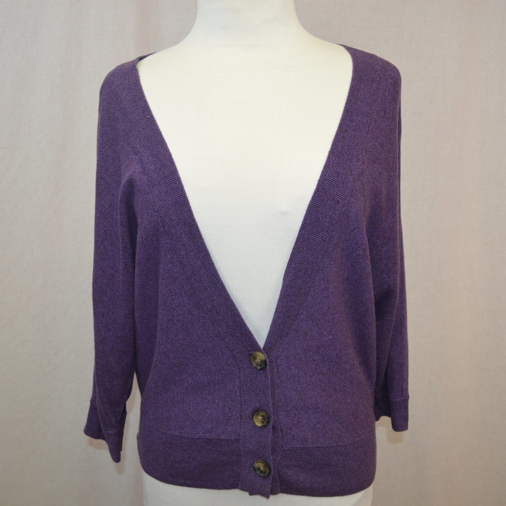 American Eagle deep v button up cardigan purple s